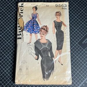 Butterick sewing dress pattern 9563 , size 10, bust 31, Dress and jacket.